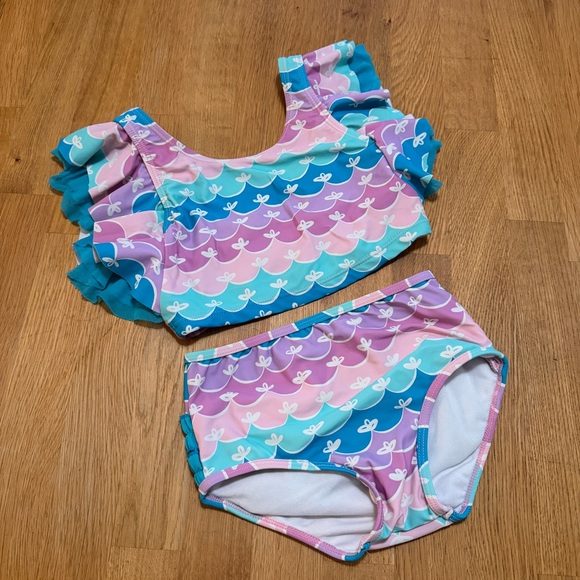 Ruffle Butts Other - Ruffle Butts 6 Pink and Blue Bikini Set